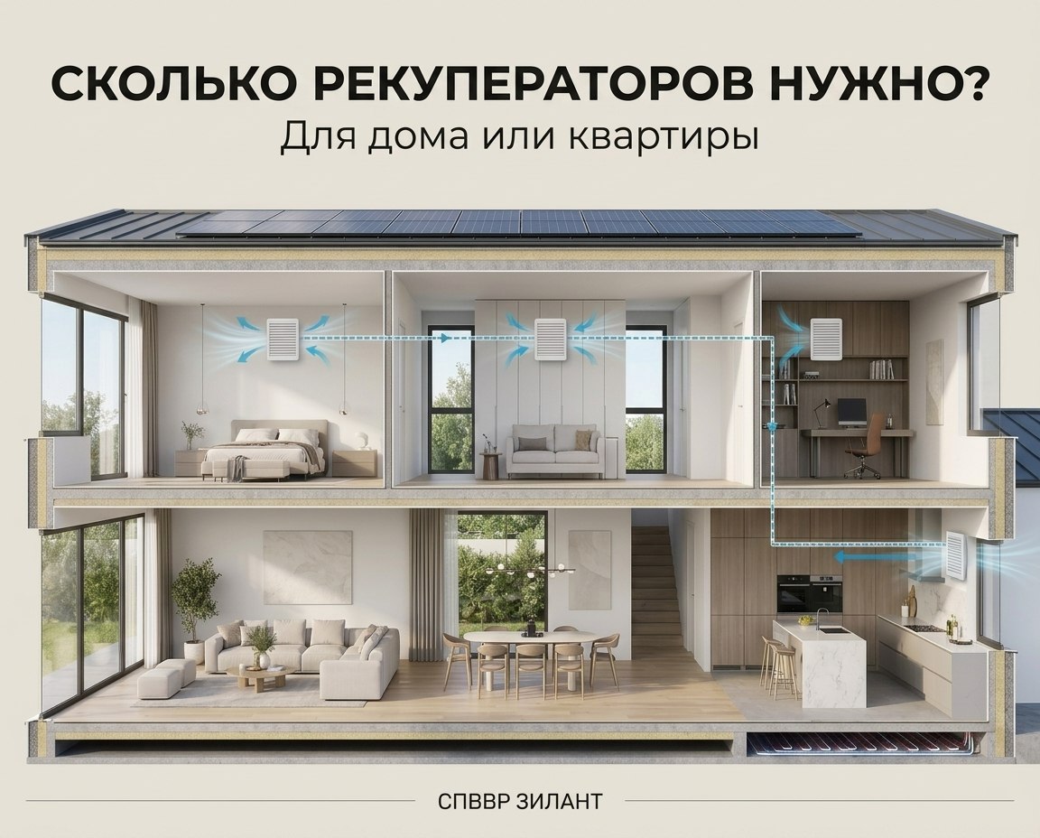 Сколько рекуператоров нужно для дома или квартиры? Сколько рекуператоров нужно для дома или квартиры?